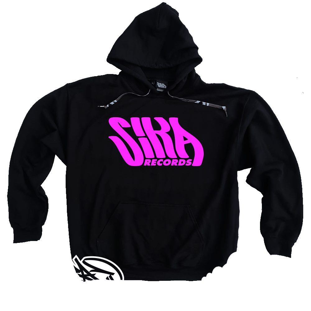 Pink hoodie cheap with black strings